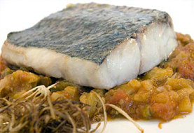 Corvina con verdurasFoto de Corvina con verdurases