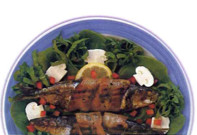 Sardinas rellenas con panceta, pimiento verde y pimentónFoto de Sardinas rellenas con panceta, pimiento verde y pimentónes